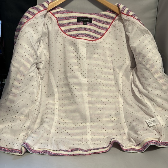 Talbots Tweed Blue/Pink/White Jacket Size Misses 12 - Picture 4 of 5